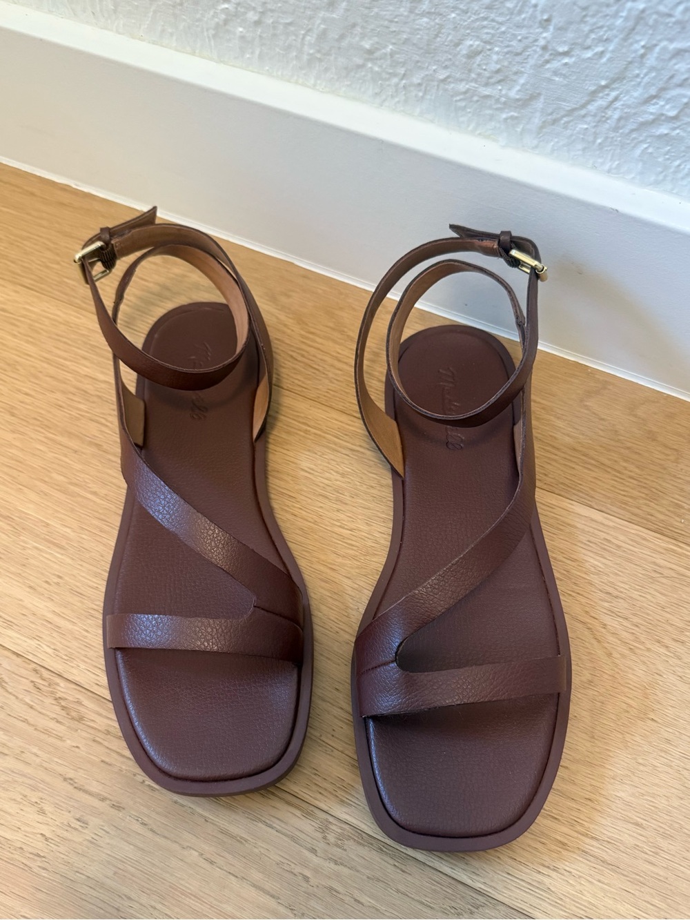 The Mabel Asymmetric-Strap Sandal - Apple Butter Brown - Size 9